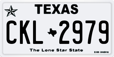 TX license plate CKL2979