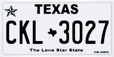 TX license plate CKL3027