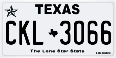 TX license plate CKL3066