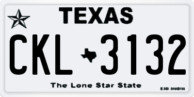 TX license plate CKL3132