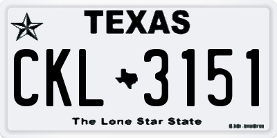TX license plate CKL3151