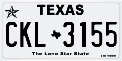TX license plate CKL3155