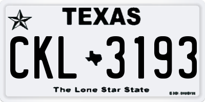 TX license plate CKL3193
