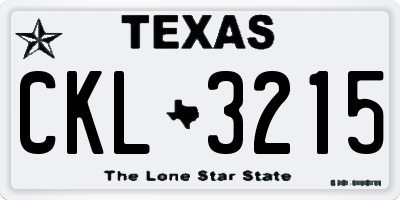 TX license plate CKL3215