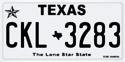 TX license plate CKL3283