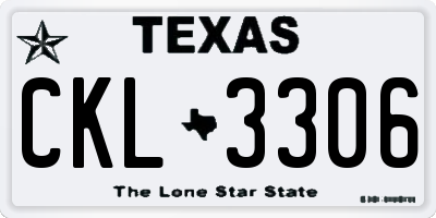 TX license plate CKL3306