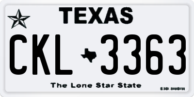 TX license plate CKL3363