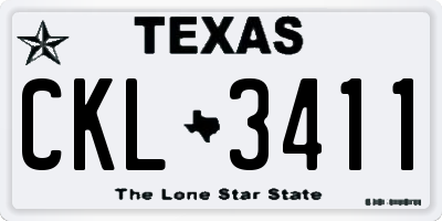 TX license plate CKL3411