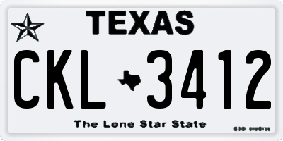 TX license plate CKL3412