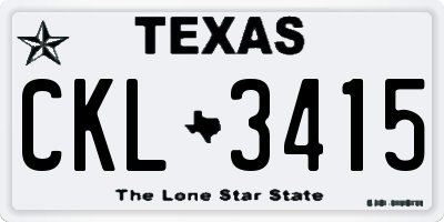TX license plate CKL3415
