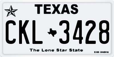 TX license plate CKL3428