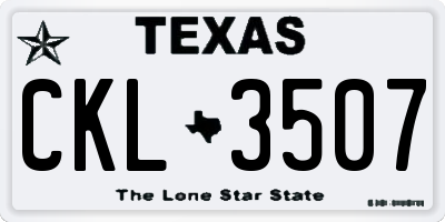 TX license plate CKL3507
