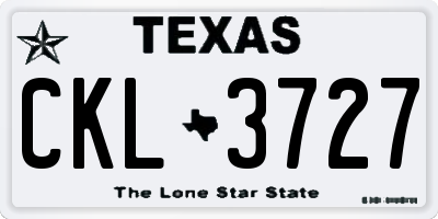 TX license plate CKL3727