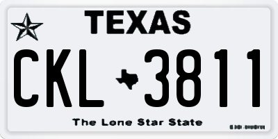 TX license plate CKL3811