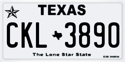 TX license plate CKL3890