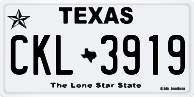 TX license plate CKL3919