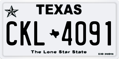 TX license plate CKL4091