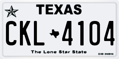 TX license plate CKL4104