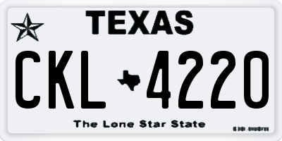 TX license plate CKL4220