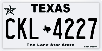TX license plate CKL4227