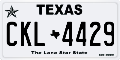 TX license plate CKL4429