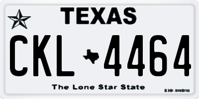 TX license plate CKL4464