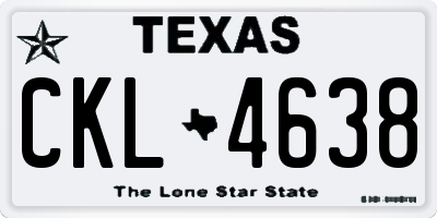 TX license plate CKL4638
