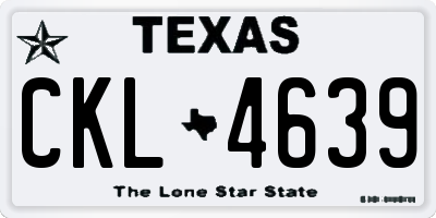 TX license plate CKL4639