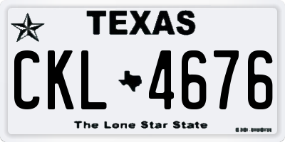TX license plate CKL4676