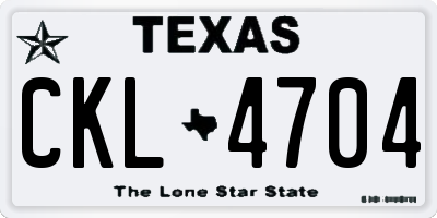 TX license plate CKL4704