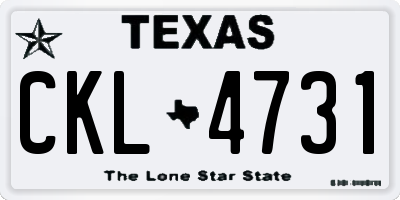 TX license plate CKL4731