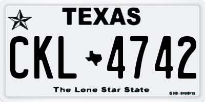 TX license plate CKL4742