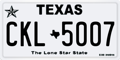 TX license plate CKL5007