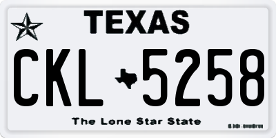 TX license plate CKL5258