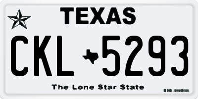 TX license plate CKL5293