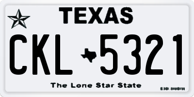 TX license plate CKL5321