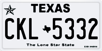 TX license plate CKL5332