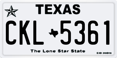 TX license plate CKL5361