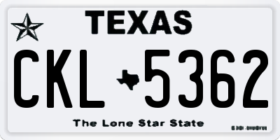 TX license plate CKL5362