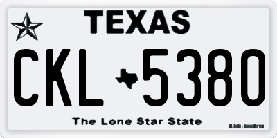 TX license plate CKL5380