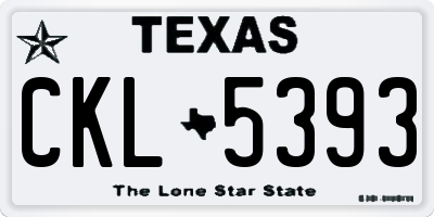 TX license plate CKL5393