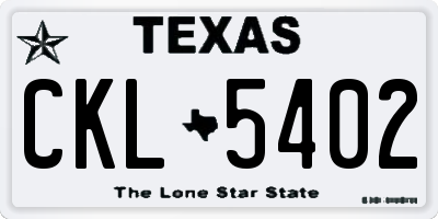 TX license plate CKL5402