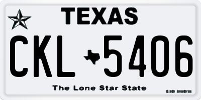 TX license plate CKL5406