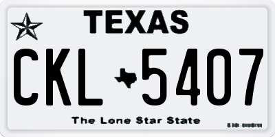 TX license plate CKL5407