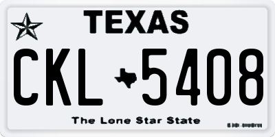 TX license plate CKL5408