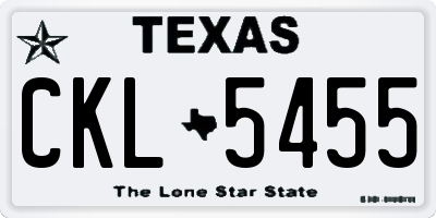 TX license plate CKL5455