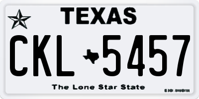 TX license plate CKL5457
