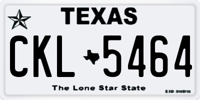 TX license plate CKL5464