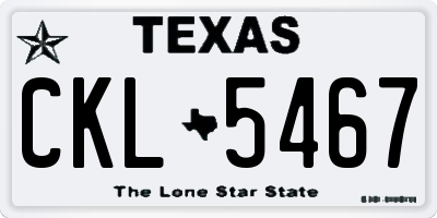 TX license plate CKL5467