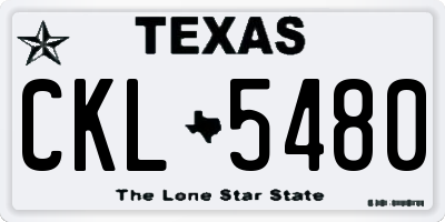 TX license plate CKL5480